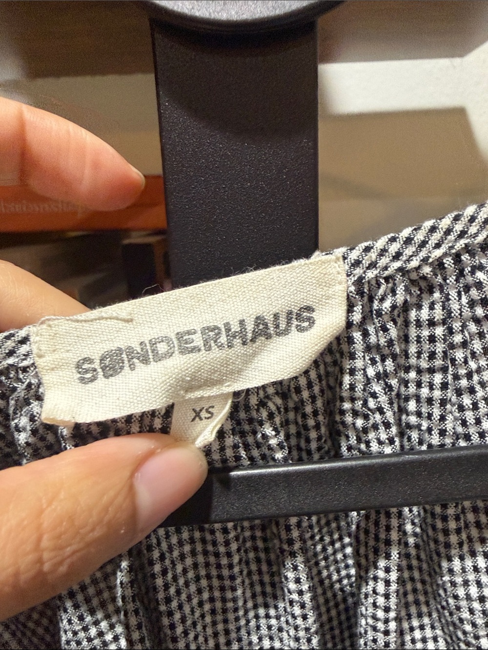 Sonderhaus Lawn Dress Black & White Gingham Puff Sleeve (XS) - Picture 5 of 7